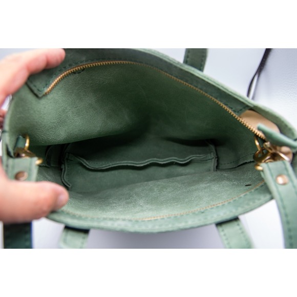 Portland Leather Goods Mini Crossbody Tote With Zip - Picture 13 of 15